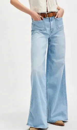 MOTHER Undercover Sneak Patch Pocket Wide Leg Jeans 31 thumbnail 1