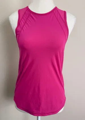 Lululemon Sculpt Tank Top Pink Mesh Back Cutout‎ High Neck Sleeveless Athletic thumbnail 1