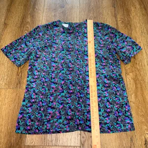 90s Prestige Business Fashions Floral Blouse Purple Pink USA Made Size 10 Office thumbnail 3