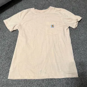 Carhartt Short Sleeve Womens Shirt Cream Orange Size Smal thumbnail 1