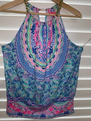 Lilly Pulitzer Multicolor Halter Camisole with Chain Straps thumbnail 5