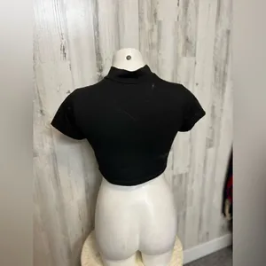 Black crop top Black thumbnail 4