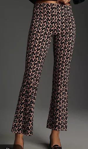 Anthropologie Maeve The Margot Kick-Flare Cropped Trousers Medium thumbnail 1