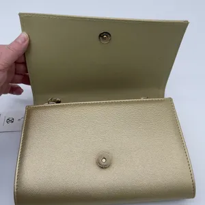 CXL by Christian Lacroix Paris Caviar Clutch Gold Metallic Minimal Glam‎ Chic thumbnail 5