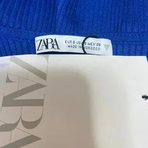 NEW Zara Women's Blue Rib Knit Sleeveless Cutout Mini Bodycon Tank Dress Size S thumbnail 3