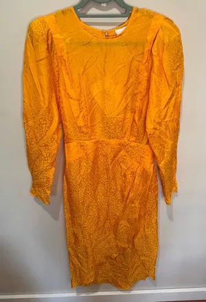 Ronny Kobo NWT Jade Midi Dress‎ Marygold Sz M thumbnail 1