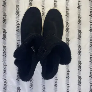 UGG Women’s Black Suede Shearling Lined Ankle Boots Buckle Strap Size 9 EU 40 thumbnail 3