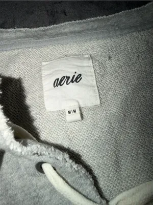Aerie Lace Up Oversized Crew Sweatshirt in Gray Size Medium thumbnail 10