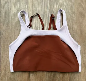 Nike Dri-FIT Womens High Neck Layered Sports Bra Lilac Rust Brown‎ Size Small thumbnail 1