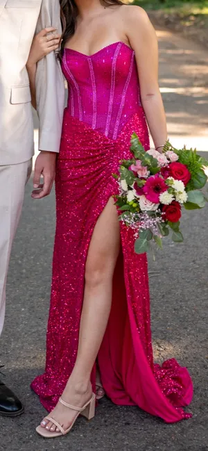 Pink Prom Dress Size XS thumbnail 1
