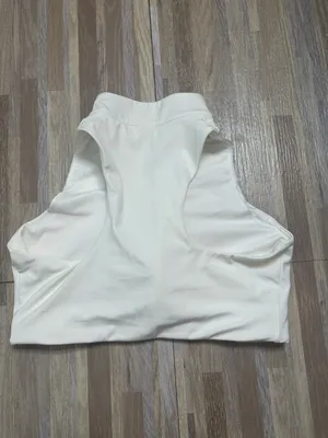 Nike Air Swoosh 1/2 Zip White Sports Bra, Size 2XL thumbnail 11
