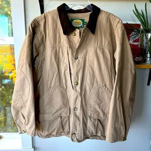 Cabela’s Tan Brown Corduroy Collar Quilated Canvas Barn Jacket Chore Coat 2XL thumbnail 1