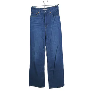 Levi's Premium Ribcage Wide Leg Jeans Size 24 Blue High Rise 90s Retro Denim thumbnail 2