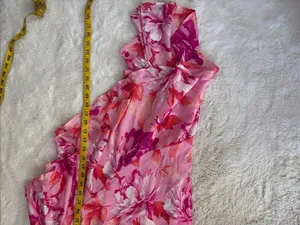 Lulus Divinely Blooming Pink Multi Floral One-Shoulder Midi Dress Size Small NWT thumbnail 8