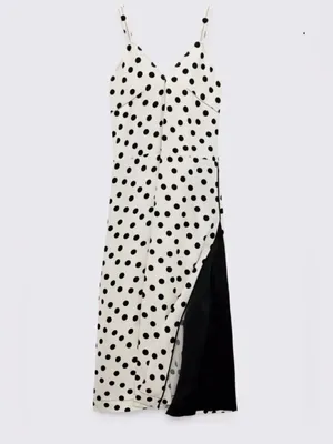 zara cotton polka dot dress limited edition side pocket size medium thumbnail 2