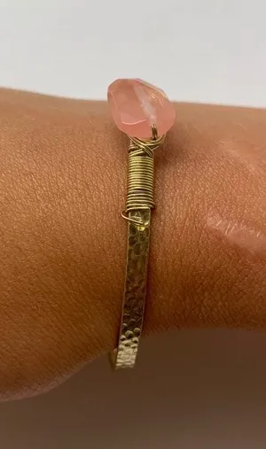 Gold Bracelet with Pink Stone thumbnail 2