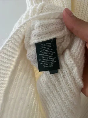 Lauren Ralph Lauren Ivory White Ribbed Sweater Mini Dress Large Quiet Luxury thumbnail 6