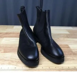 Paul Green Ankle Chelsea Boots Women's 7.5 Black Leather Slip-On Almond Toe thumbnail 3