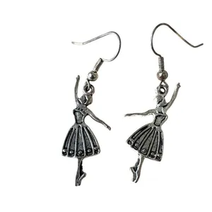 Ballerina Dangle Earrings – Silver Tone thumbnail 4