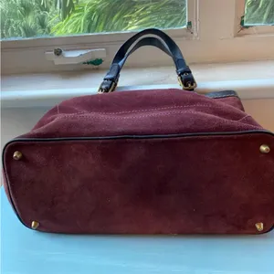 Coach Burgundy Suede Hampton Shoulder Bag thumbnail 5