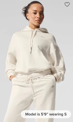 Alo Yoga NWT Accolade Hoodie Sweatshirt Ivory Color Size XL thumbnail 1
