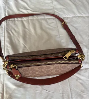 Coach Double Zip Shoulder Signature  Canvas Handbag  thumbnail 14
