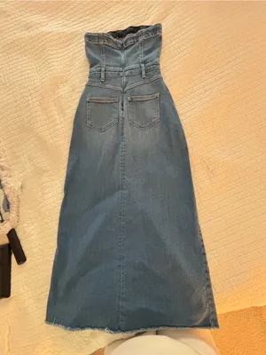 Pilcro the madi front-slit denim midi dress thumbnail 5