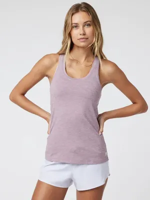 Vuori Women’s Lux Racerback Performance Tank Top in Pink XS thumbnail 1