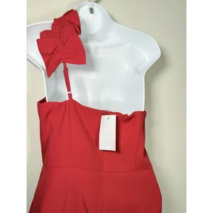 New TCEC Red‎ One Shoulder Ruffle Dress Size Large thumbnail 6