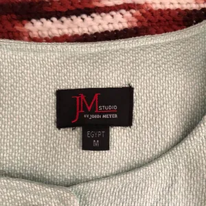NWT JM Studio John Meyer Light Green Tweed Blazer Jacket Pearl Gold Button Women M $138 thumbnail 3