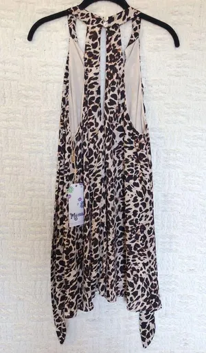 NWT New Show Me Your Mumu Front Tie Cha Cha Cheetah Animal Print Mini Dress thumbnail 4