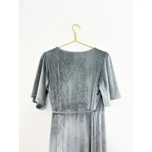 Baltic Born Katelyn Velvet Wrap Maxi Dress Dusty Blue Size XL Wedding Party NWT thumbnail 13