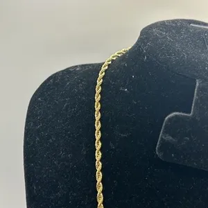 Mens Rope Chain 3mm 22 Inch Real Gold Solid Miami Plated Hip Hop Durable New thumbnail 3
