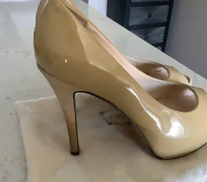 La Fenice Venezia nude patent leather peep toe heels platform high heel shoes 7 thumbnail 8