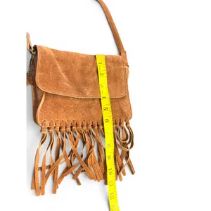 H&M leather suede fringe crossbody bag purse Bohemian Western Festival tassel thumbnail 6