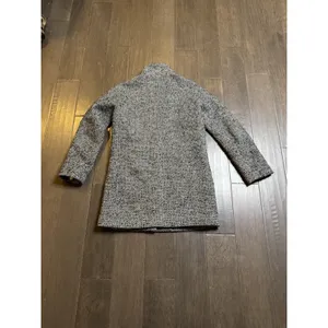 J Crew Tweed‎ Coat Women Size 0 Black White Long Wool Blend Walker Pea thumbnail 3