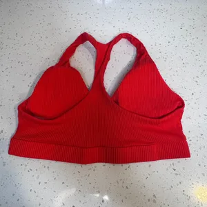 Baltic Born Red Ribbed Twist Front Racerback Sports Bra Size Small S thumbnail 2