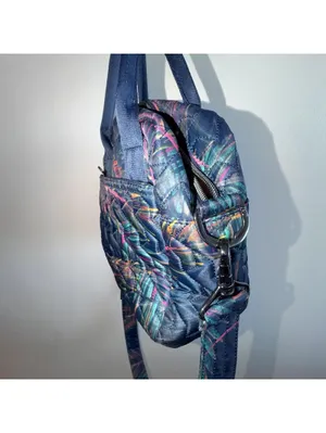 Lug Jive Tropical Multicolor Quilted Crossbody Bag Tote Handbag 10x10 Blue Green thumbnail 5