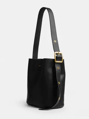COACH Bleecker Bucket Bag in Black Leather thumbnail 3