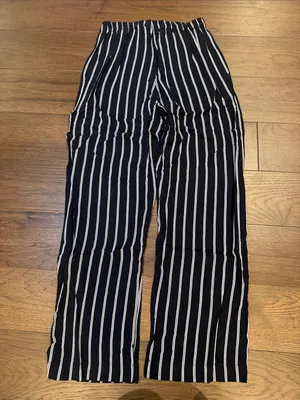 Brandy Melville Pants Black White Striped Wide Leg Elastic Waistband - C31-047 thumbnail 7