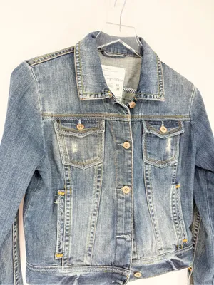 Vintage Aeropostale Stitched Denim Jacket Women's M Blue Boho thumbnail 5