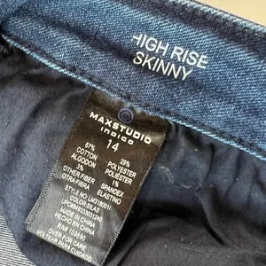 Minimalist Max Studio High Rise Skinny Jeans Size 14 Indigo Stretch Casual thumbnail 6