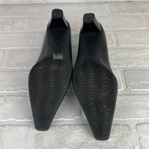 ECCO Loafer Pumps Women 7.5 38 Black Leather Pointed Toe Block Heel Strap Office thumbnail 10