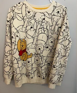 Disney Winnie the Pooh Women's Cream‎ Sweatshirt Size S thumbnail 1