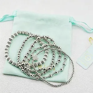 Silver Cross Beaded Stack Bracelets Enewton Gift Box Packaging Layering Wrist Jewelry thumbnail 1