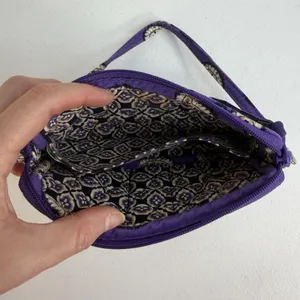 Vera Bradley Simply‎ Violet Wristlet Wallet Purple Floral Paisley Zip ID Card thumbnail 9