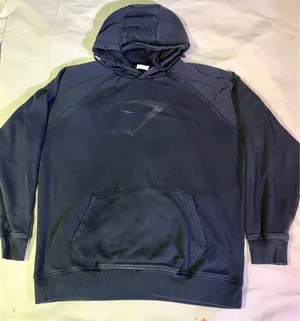 Gymshark Men’s Hoodie Pullover Black Pockets Dotted Shark Logo size XL thumbnail 1