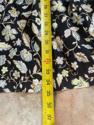 Old Navy Black Floral Mini Dress with Cream & Yellow Accents thumbnail 7