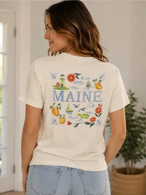 Altar’d State Maine Graphic Tee with Coastal Watercolor Print thumbnail 1