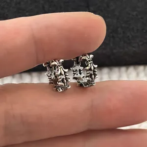 Anchor 13mm Small Hoop Earrings for Men Women,Streetwear Punk Hip Hop Unisex thumbnail 5